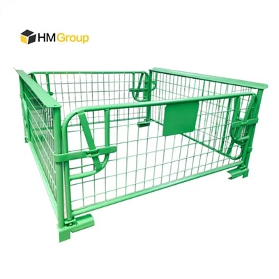 Jaula plegable para paletas de alambre de almacenamiento