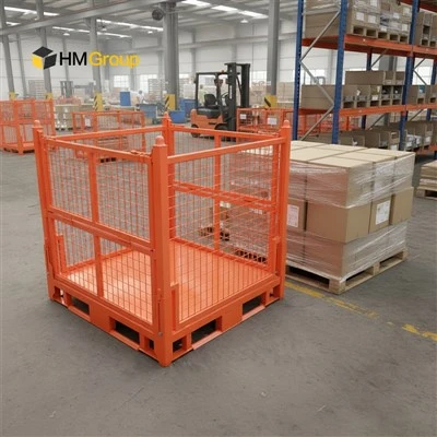 Contenedor de paletas de transporte de acero de almacenamiento